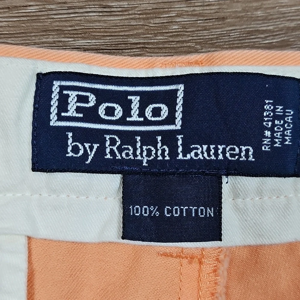 Polo Ralph Lauren 100% Cotton Classic Flat Front Chino Pant Light Orange Peach